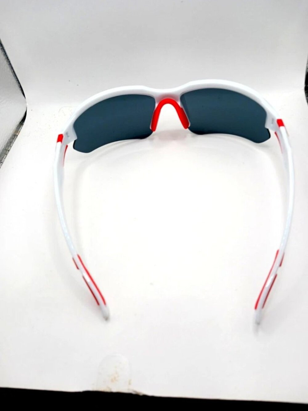 Sports Sunglasses White +Red Frame- Black Lenses UV400 New Unisex - Picture 3 of 7